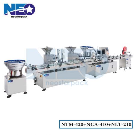 Automatic Counting Capping And Labeling Line